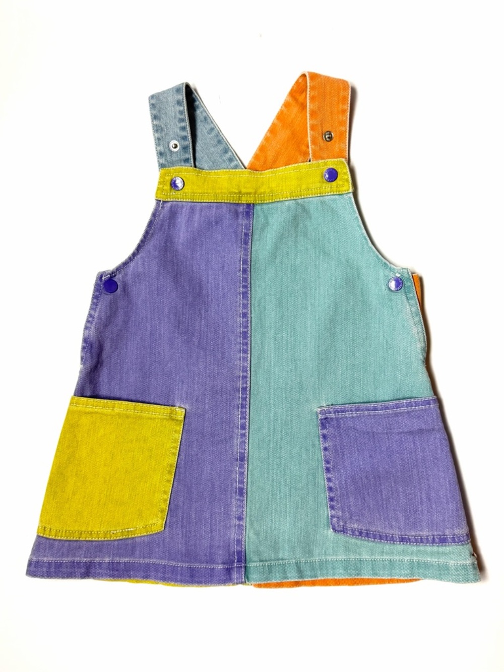 Stella McCartney Kids Dungaree Short Dress Tunic Colorblock Cotton size 3 year